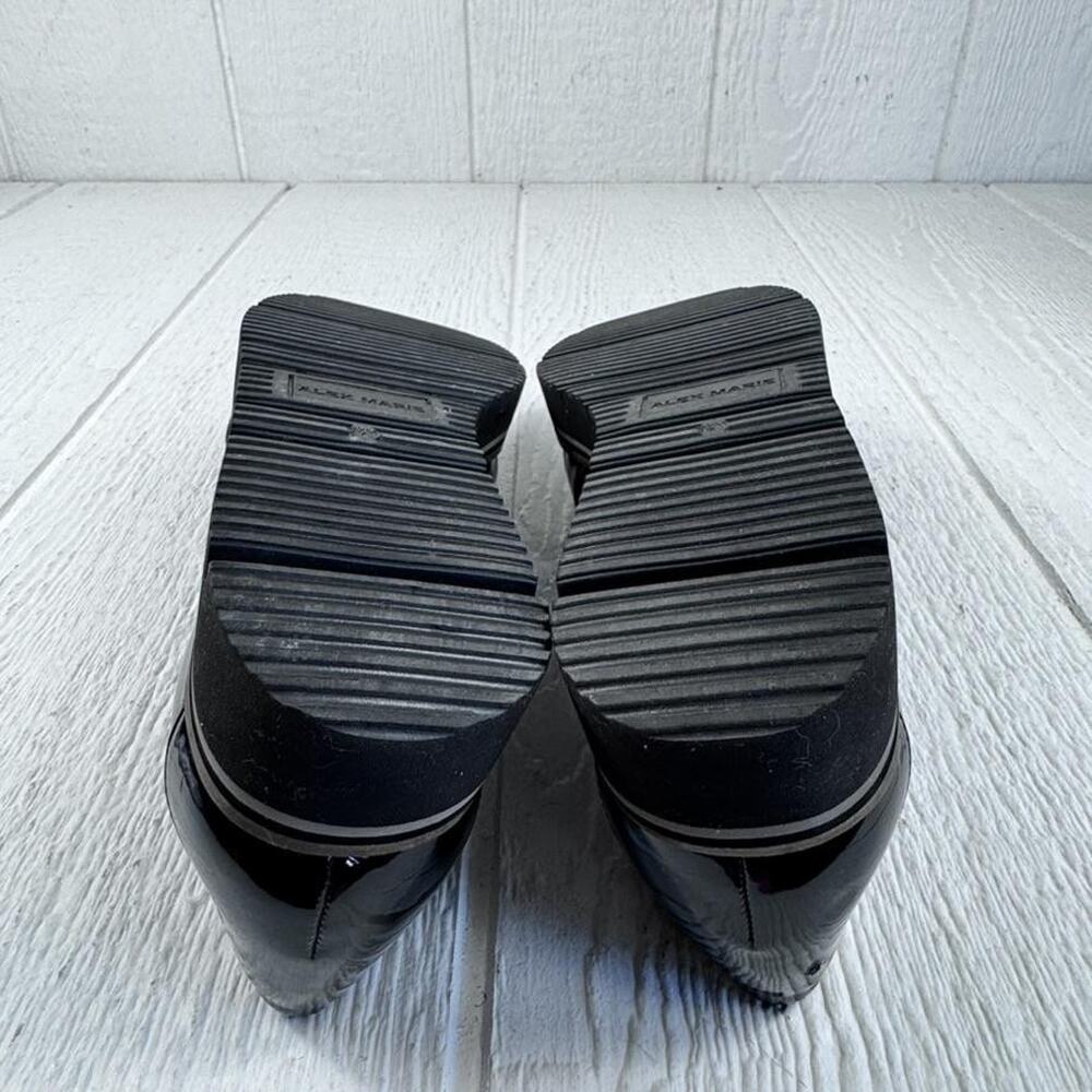 Alex Marie Loafers Womens 9.5 Black Patent Suede Horsebit Lug Platform‎ Flaw - Picture 13 of 16